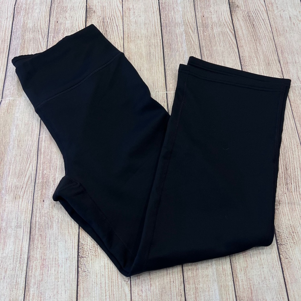Yogipace Womens Fleece Lined Yoga Pants Black High Waisted Wide Leg Size L